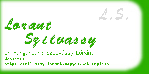 lorant szilvassy business card