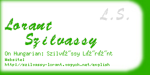 lorant szilvassy business card